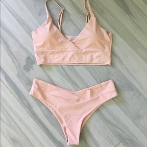 Baby Pink bikini swimsuit set.